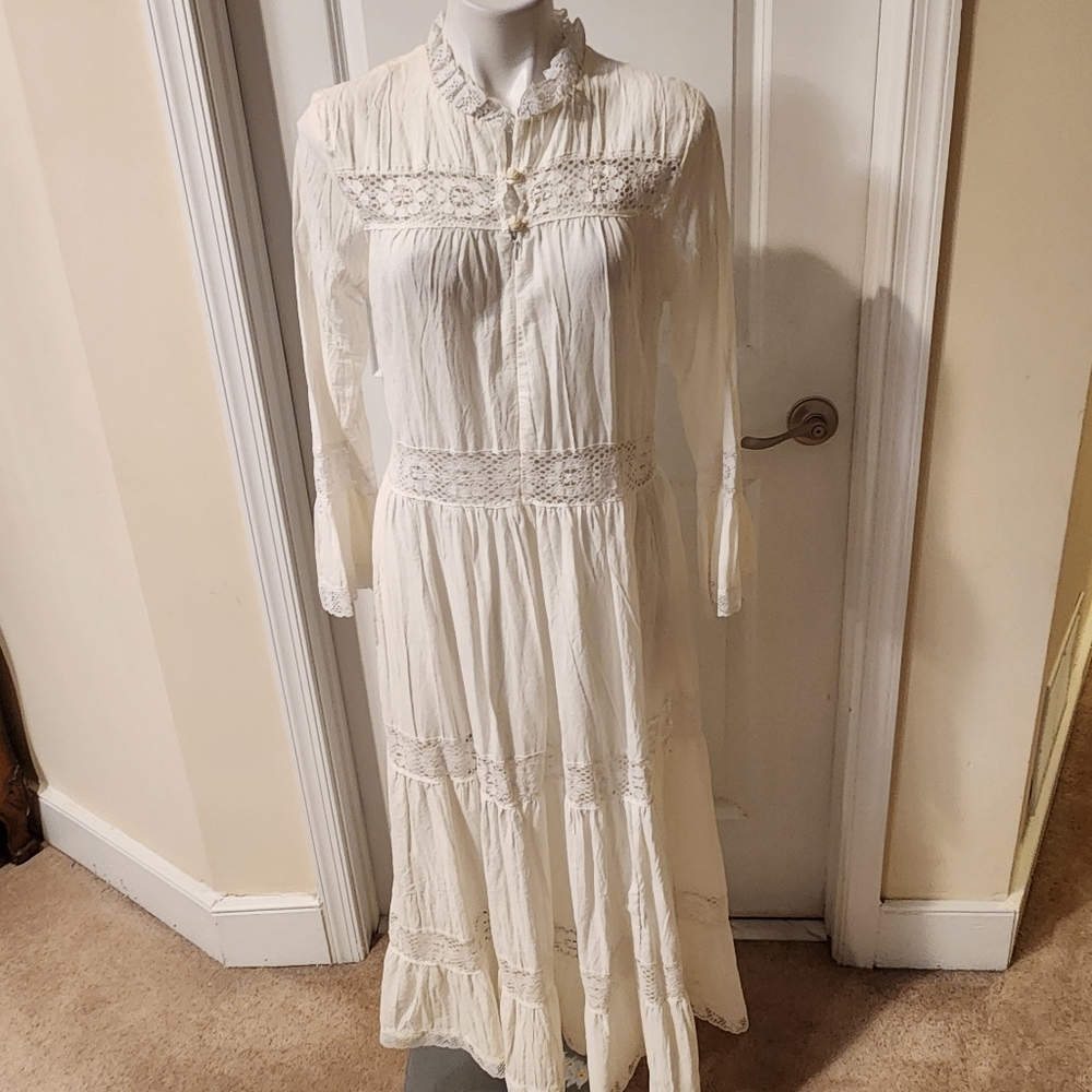 Ariel Small Maxi White Dress Made In USA